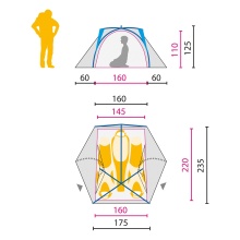 Jack Wolfskin Trekkingzelt Exolight III - ultraleicht, sehr windstabil, 2 Eingänge, schneller Aufbau - für 3 Personen